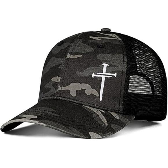 Christian cross trucker hat for men women faith snapback adjustable mesh cap - Picture 8 of 8